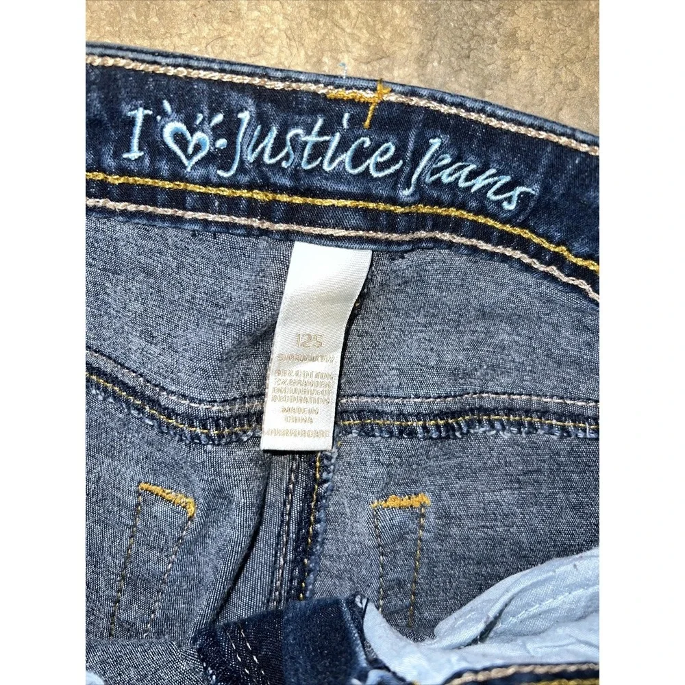 Justice‎ Jeans Youth Girls 12S Blue Skinny Leg Stretch Denim